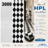 أرضيات فينيل أبيض وأسود تصميم هندسي موديل 3009