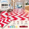 أرضيات فينيل أحمر وأبيض بنقشة زجزاج - كود 3033